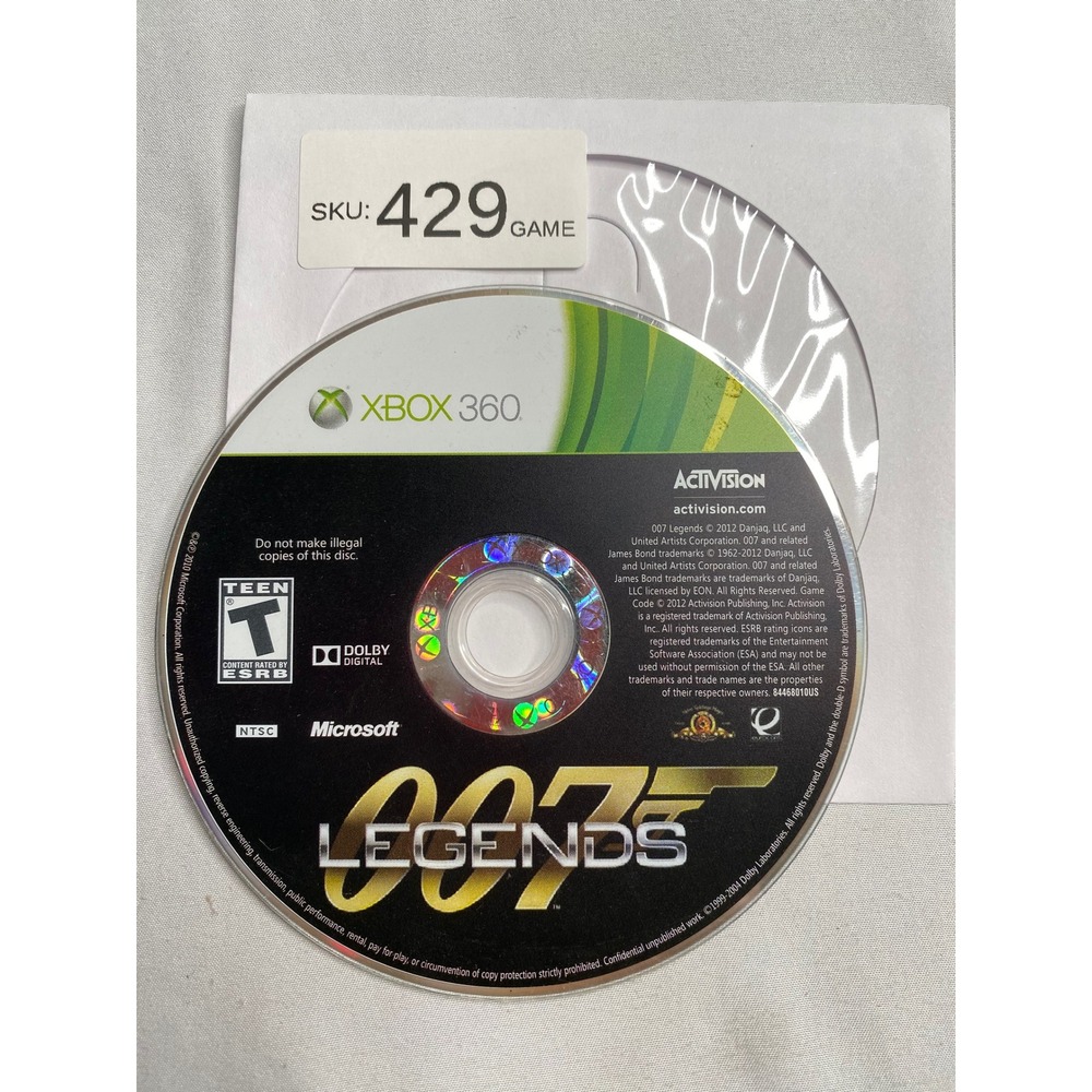 007 Legends Xbox 360 Activision James Bond Video Game Disc Only